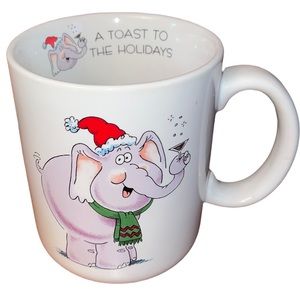 Vintage Papel Elephant Christmas New Year’s Toast Mug